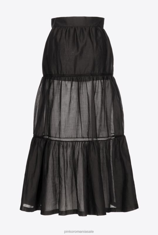 fuste lungi | fusta lunga de muselina Pinko limuzina neagră B0D08917