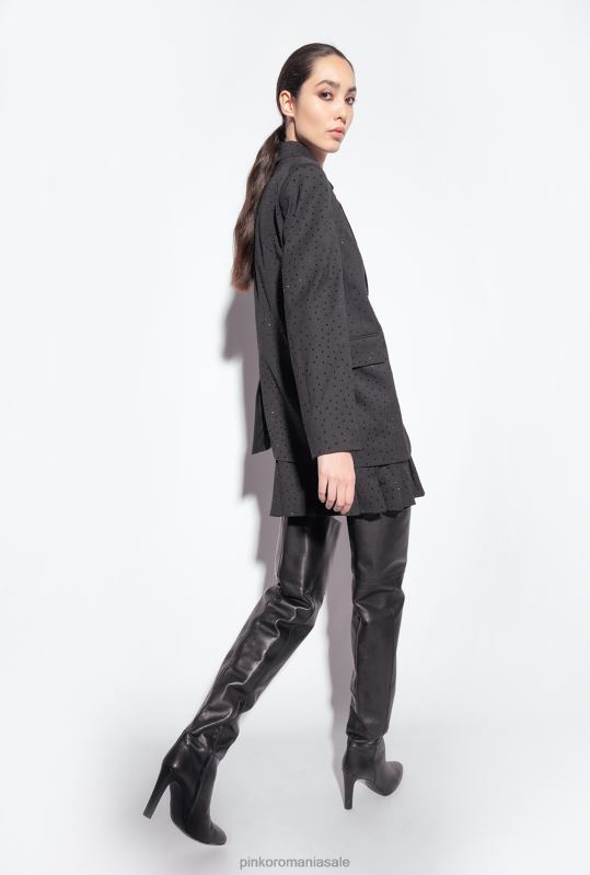 fuste mini | fustă mini din piatră integrală galleria Pinko limuzina neagră B0D08815