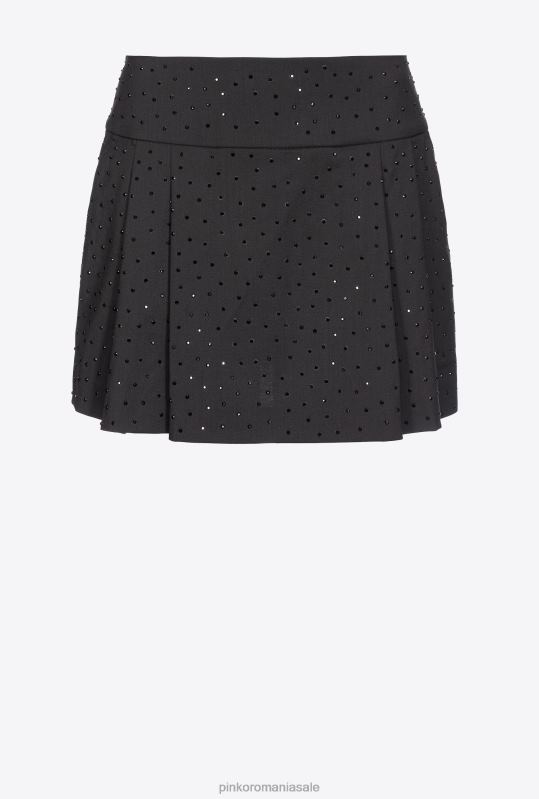 fuste mini | fustă mini din piatră integrală galleria Pinko limuzina neagră B0D08815