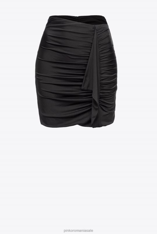 fuste mini | fusta mini cu adunare Pinko limuzina neagră B0D08909