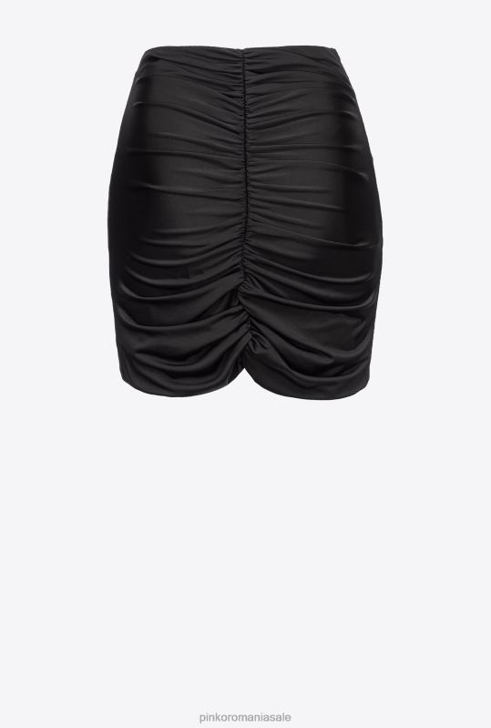 fuste mini | fusta mini cu adunare Pinko limuzina neagră B0D08909