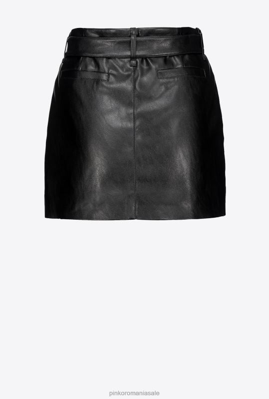 fuste mini | fusta mini cu curea Pinko limuzina neagră B0D08922