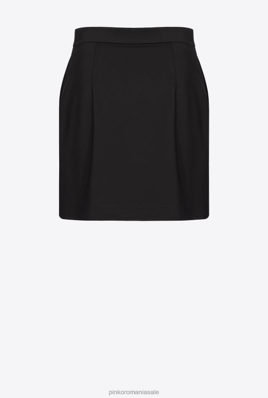 fuste mini | fusta mini cu efect de scuba Pinko limuzina neagră B0D08803