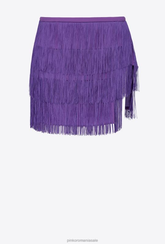 fuste mini | fusta mini cu franjuri fine Pinko violet violet B0D08810