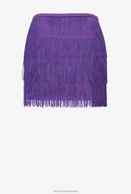 fuste mini | fusta mini cu franjuri fine Pinko violet violet B0D08810