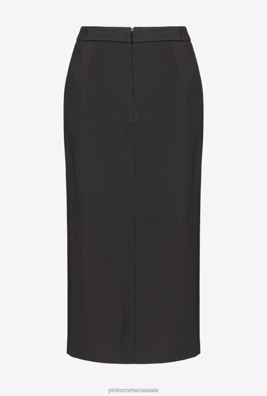 fuste până la jumătatea gambei | fustă cu nasturi până la gambă Pinko limuzina neagră B0D08806