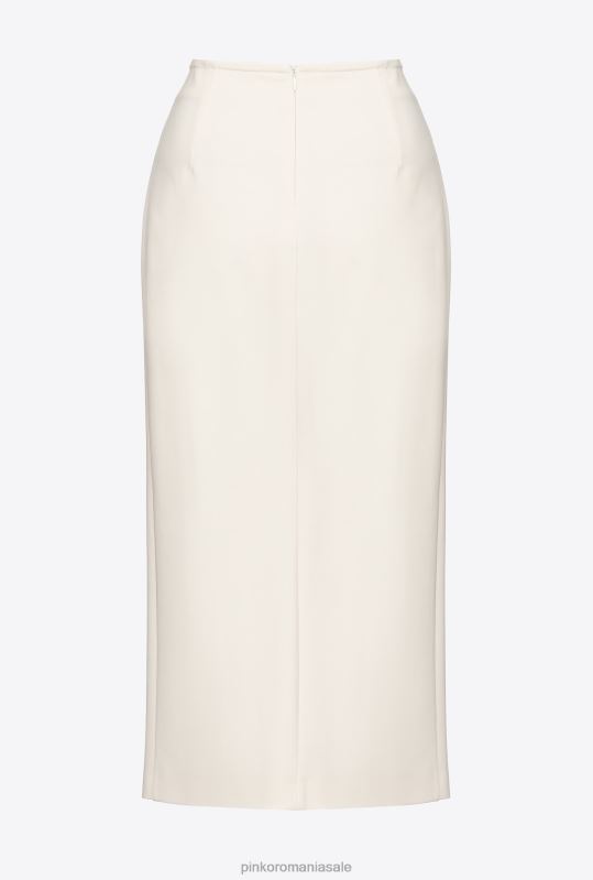 fuste până la jumătatea gambei | fustă cu nasturi până la gambă Pinko roz alb fum B0D08805