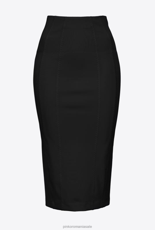 fuste până la jumătatea gambei | fustă până la gambă cu fante Pinko limuzina neagră B0D08906