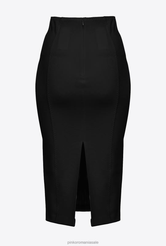 fuste până la jumătatea gambei | fustă până la gambă cu fante Pinko limuzina neagră B0D08906