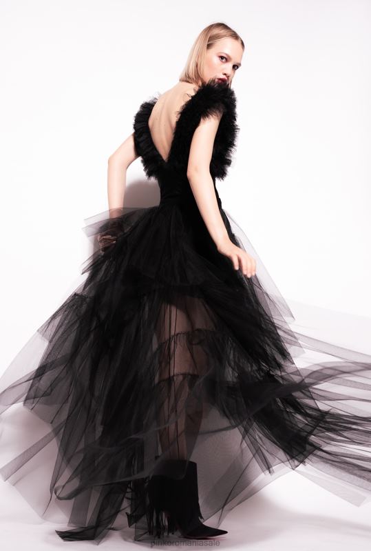 fuste până la jumătatea gambei | fusta din tul Pinko limuzina neagră B0D08812