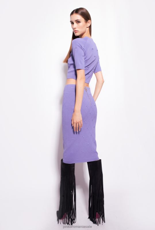 fuste până la jumătatea gambei | fusta jacquard love birds Pinko multicolor - negru/alb B0D08828