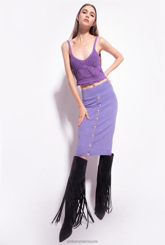 fuste până la jumătatea gambei | fusta jacquard love birds Pinko multicolor - negru/alb B0D08828