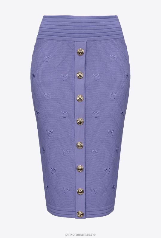 fuste până la jumătatea gambei | fusta jacquard love birds Pinko multicolor - negru/alb B0D08828