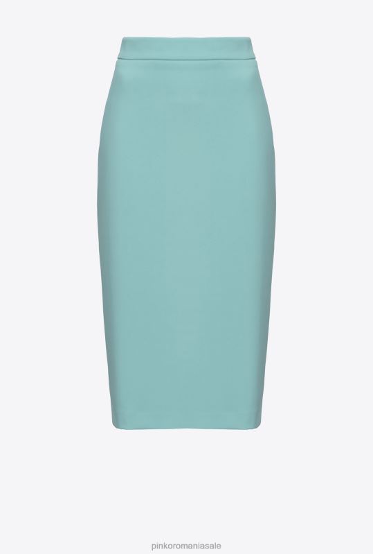 fuste până la jumătatea gambei | fusta midi cu fanta Pinko albastru nil B0D08799