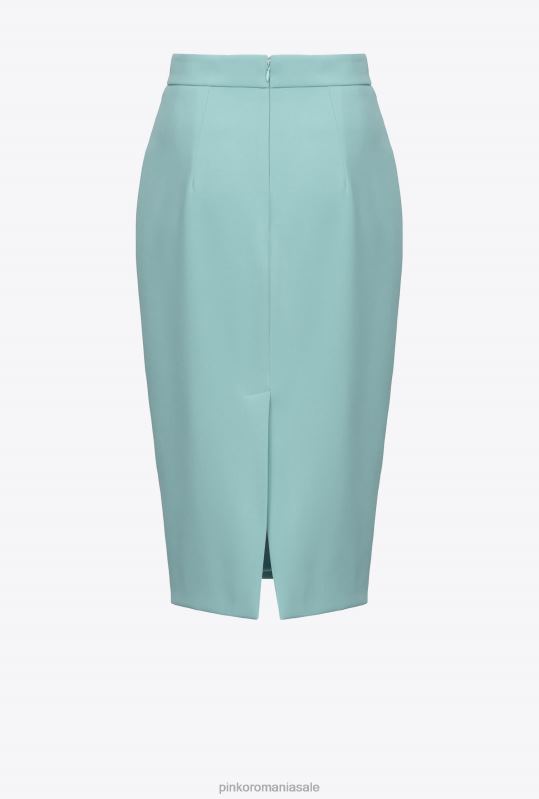 fuste până la jumătatea gambei | fusta midi cu fanta Pinko albastru nil B0D08799