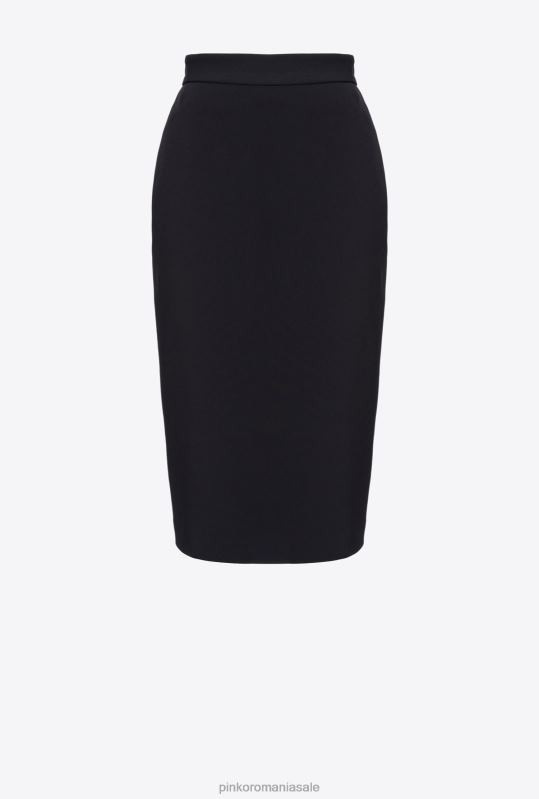 fuste până la jumătatea gambei | fusta midi cu fanta Pinko limuzina neagră B0D08800