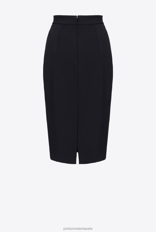 fuste până la jumătatea gambei | fusta midi cu fanta Pinko limuzina neagră B0D08800