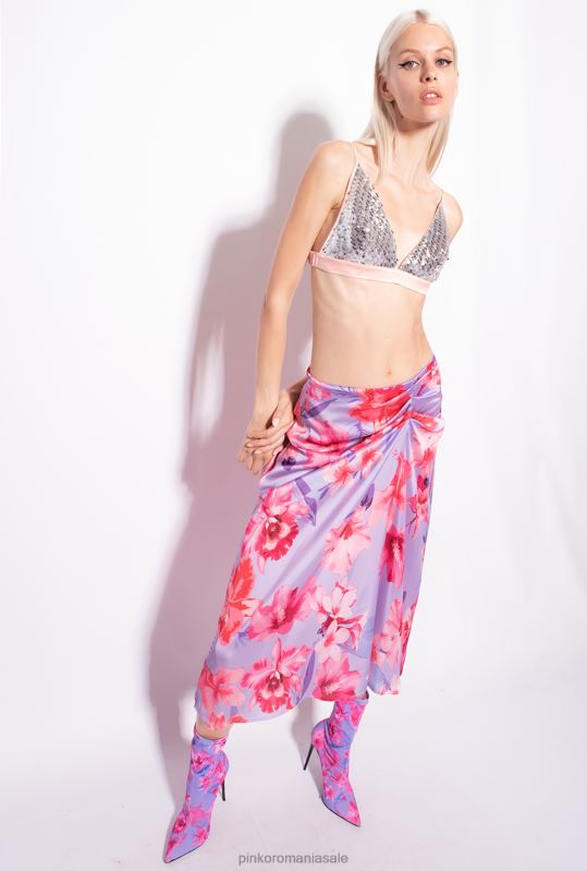fuste până la jumătatea gambei | fusta midi cu imprimeu floral Pinko liliac/roz deschis/fucsia B0D08908
