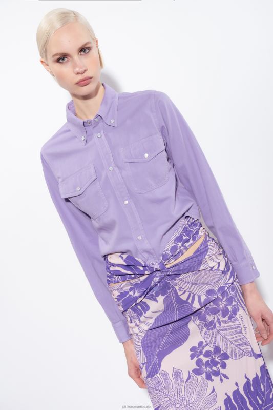 fuste până la jumătatea gambei | fusta midi cu imprimeu floral Pinko nud/violet B0D08801