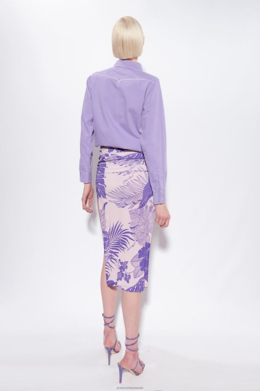 fuste până la jumătatea gambei | fusta midi cu imprimeu floral Pinko nud/violet B0D08801