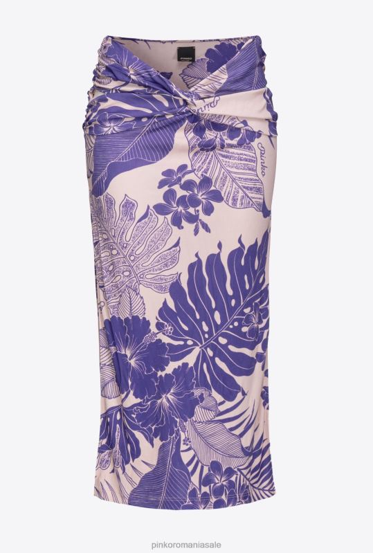 fuste până la jumătatea gambei | fusta midi cu imprimeu floral Pinko nud/violet B0D08801
