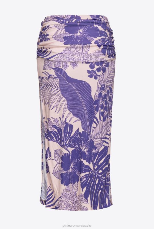 fuste până la jumătatea gambei | fusta midi cu imprimeu floral Pinko nud/violet B0D08801
