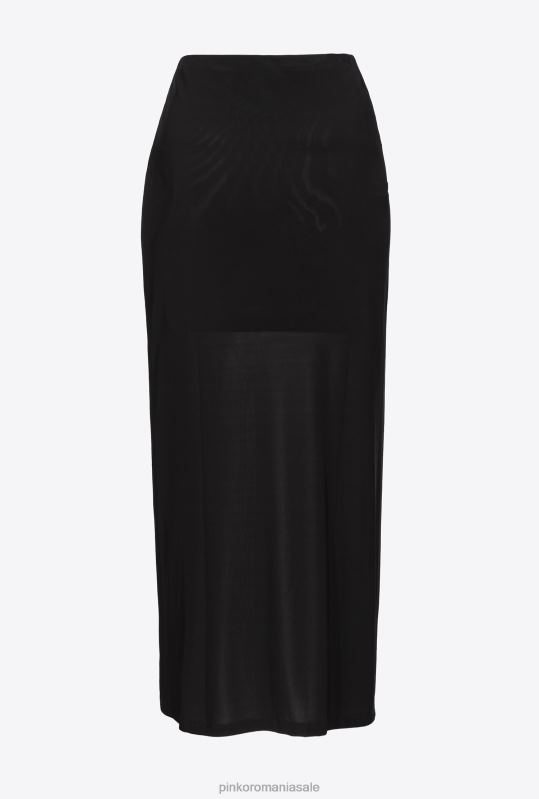 fuste până la jumătatea gambei | fusta midi din jerseu fluid Pinko limuzina neagră B0D08902