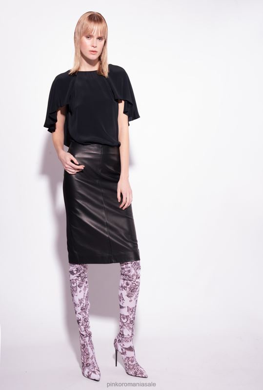 bluze | bluză cu detaliu cu volane Pinko limuzina neagră B0D08284