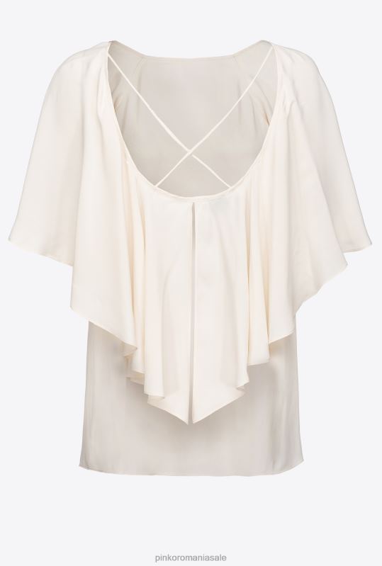 bluze | bluză cu detaliu cu volane Pinko roz alb fum B0D08283