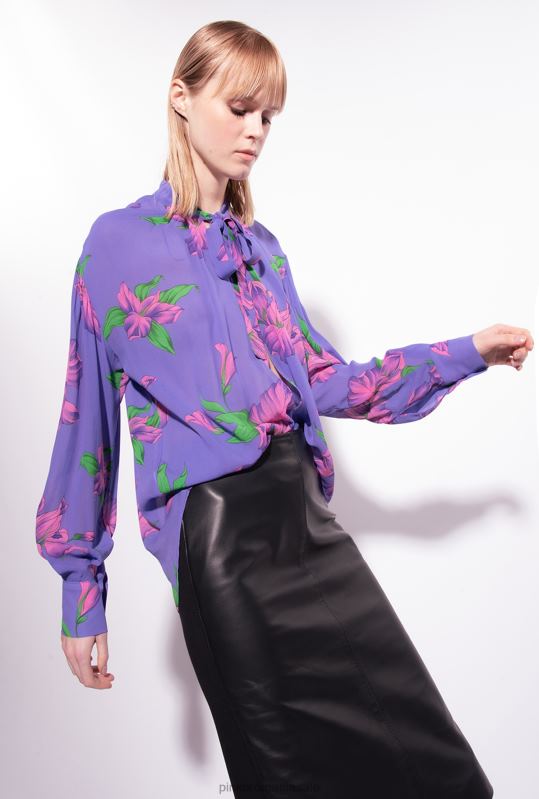 bluze | bluză cu imprimeu iris cu detaliu încrucișat Pinko violet/roz/verde B0D08263