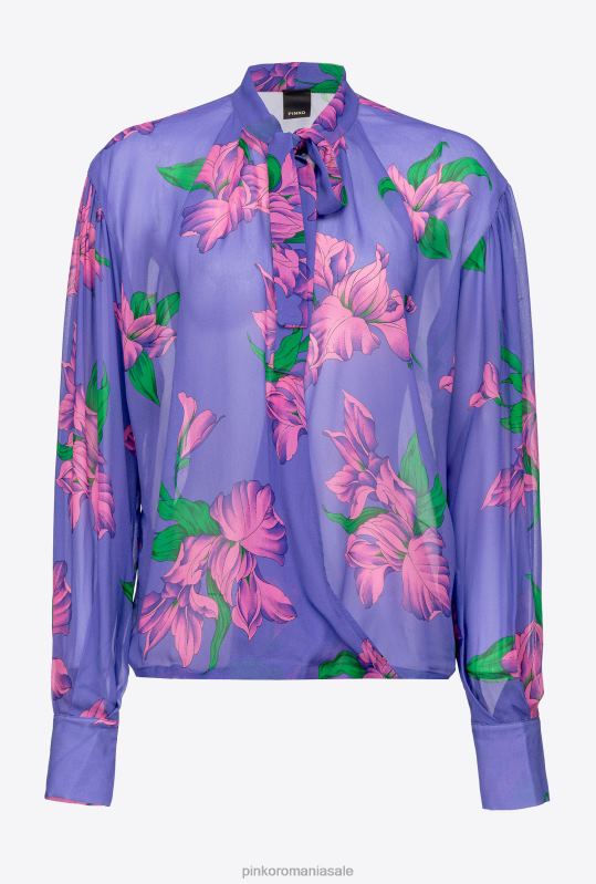 bluze | bluză cu imprimeu iris cu detaliu încrucișat Pinko violet/roz/verde B0D08263