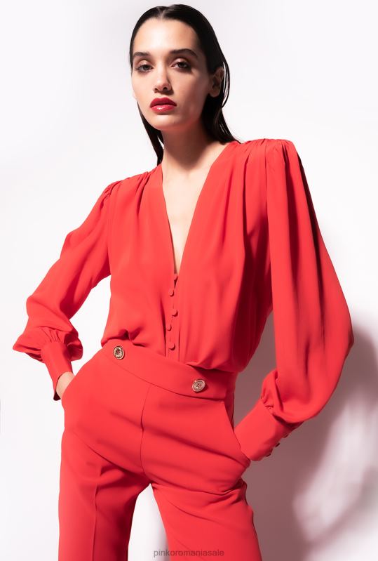 bluze | bluză cu nasturi Pinko formula 1 roșu B0D08298