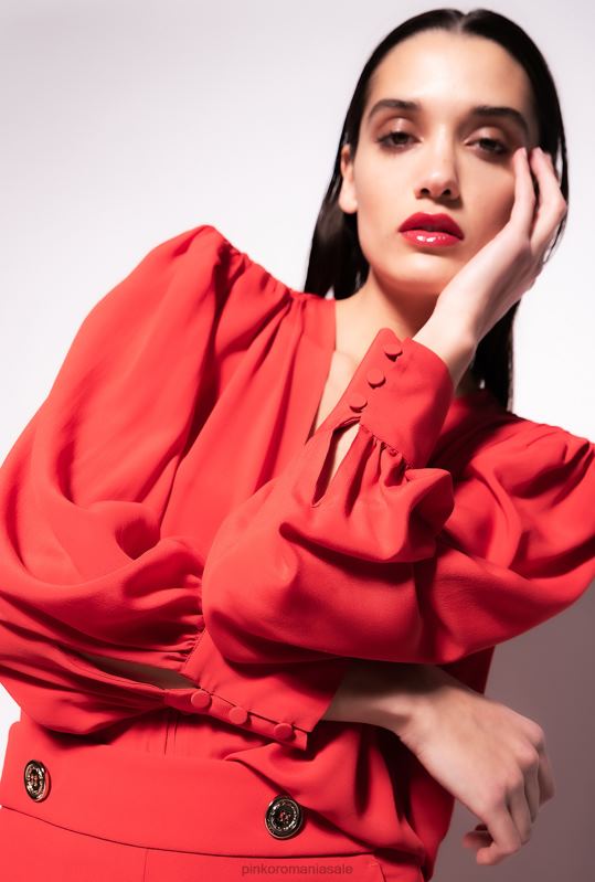 bluze | bluză cu nasturi Pinko formula 1 roșu B0D08298