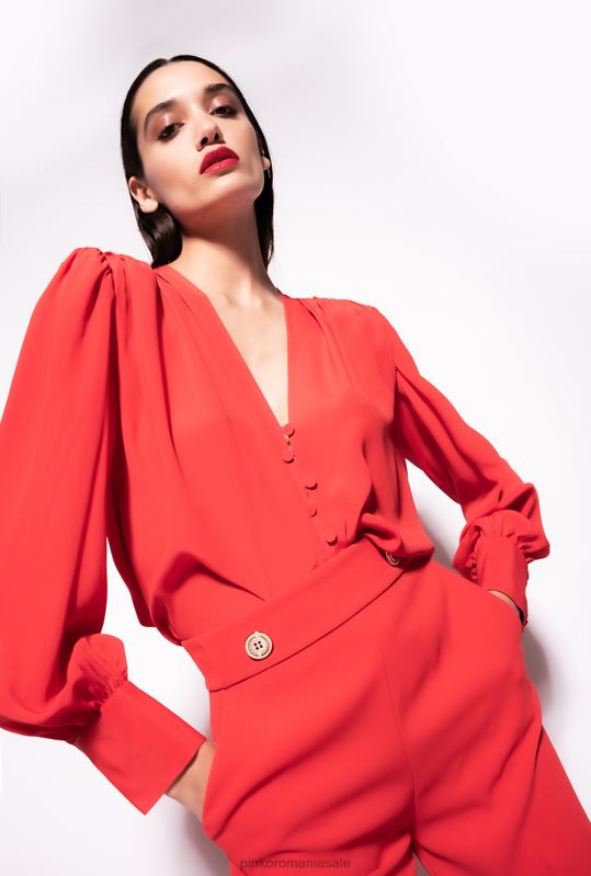 bluze | bluză cu nasturi Pinko formula 1 roșu B0D08298