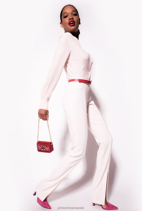 bluze | bluză de mătase cu detaliu răsucit Pinko trandafir parfait de piersici B0D08285