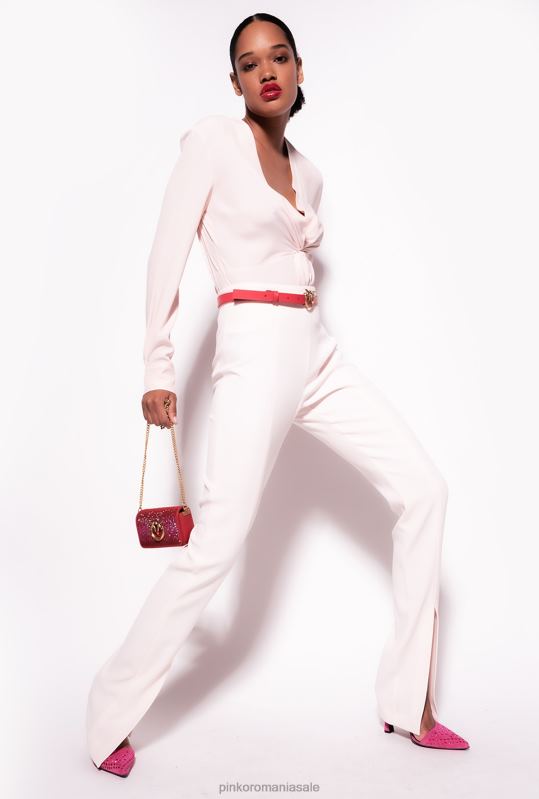 bluze | bluză de mătase cu detaliu răsucit Pinko trandafir parfait de piersici B0D08285