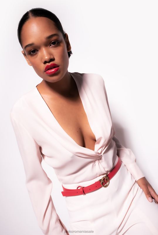 bluze | bluză de mătase cu detaliu răsucit Pinko trandafir parfait de piersici B0D08285