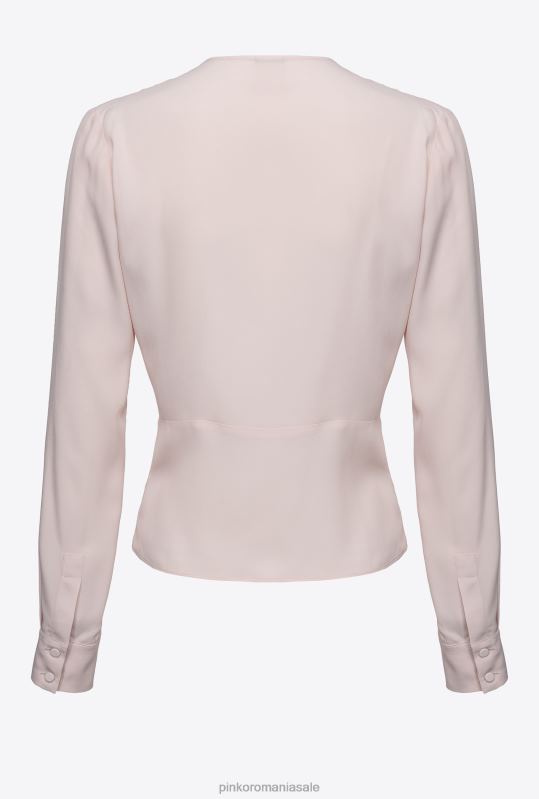 bluze | bluză de mătase cu detaliu răsucit Pinko trandafir parfait de piersici B0D08285