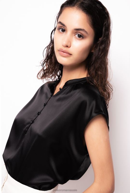 bluze | bluză din satin fără mâneci Pinko limuzina neagră B0D08304