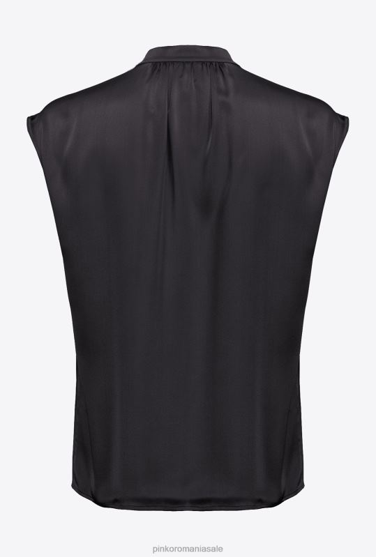 bluze | bluză din satin fără mâneci Pinko limuzina neagră B0D08304