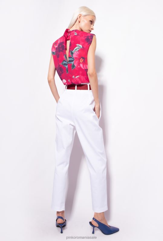 bluze | bluză fără mâneci cu imprimeu hibiscus Pinko multi. fucsia/roz B0D08281