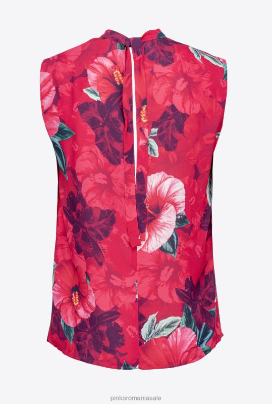bluze | bluză fără mâneci cu imprimeu hibiscus Pinko multi. fucsia/roz B0D08281