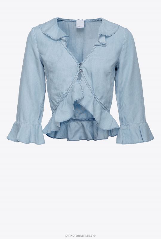 bluze | bluză scurtă din denim lyocell Pinko spalare usoara B0D08311