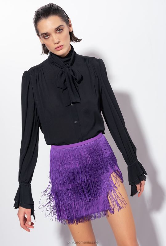 bluze | bluza cu fundita si volan Pinko limuzina neagră B0D08238