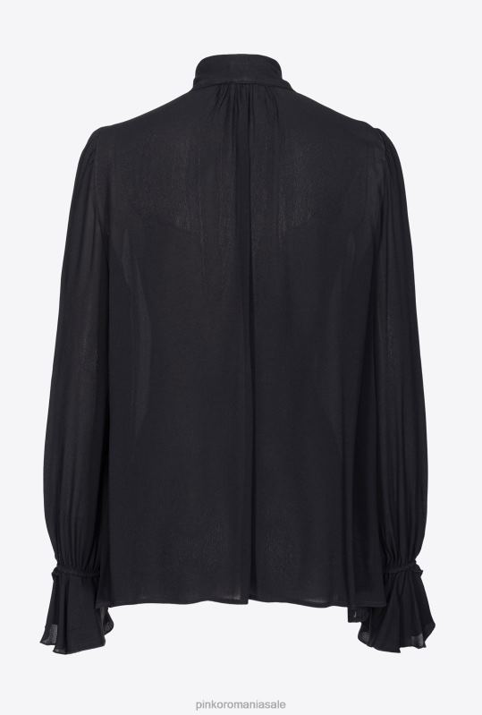 bluze | bluza cu fundita si volan Pinko limuzina neagră B0D08238