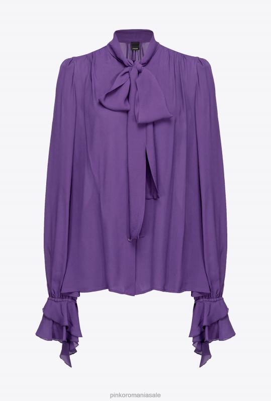 bluze | bluza cu fundita si volan Pinko violet violet B0D08237