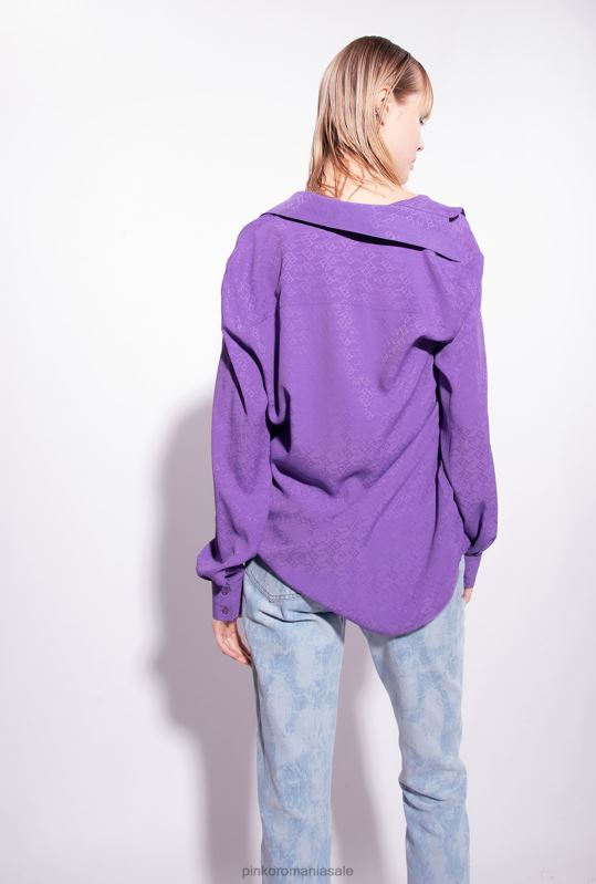 bluze | cămașă jacquard cu logo Pinko liliac lavandă B0D08273