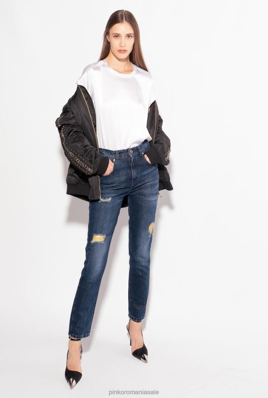 bluze | top din satin stretch Pinko alb strălucitor B0D08315