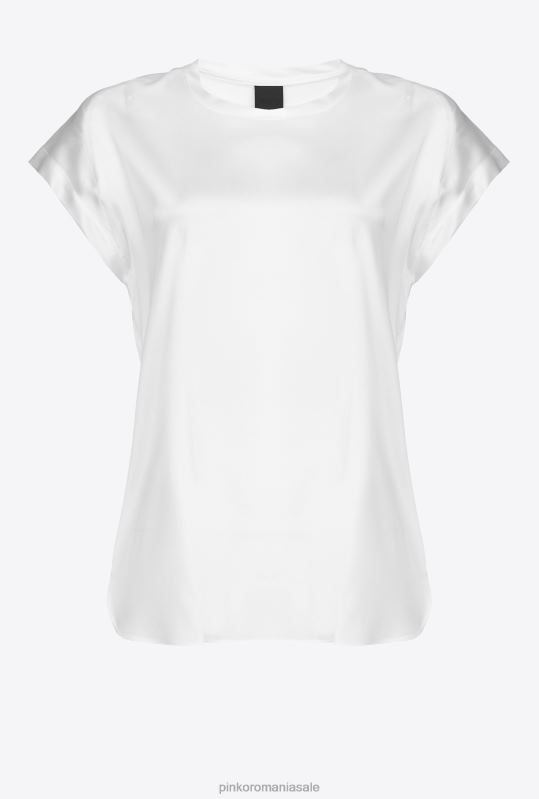bluze | top din satin stretch Pinko alb strălucitor B0D08315