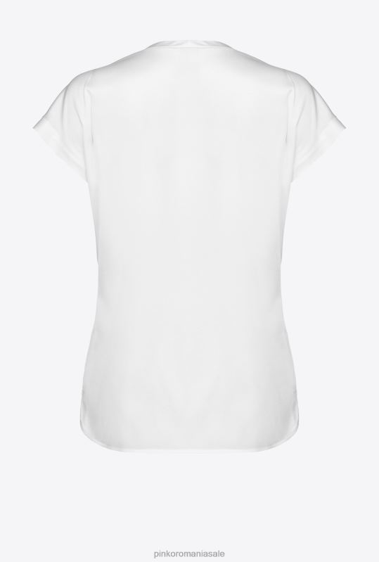bluze | top din satin stretch Pinko alb strălucitor B0D08315
